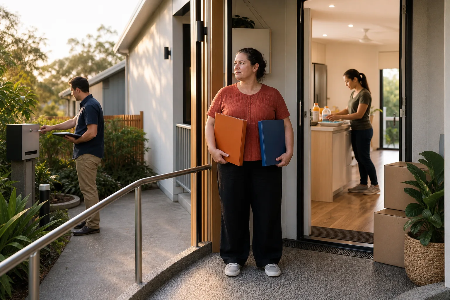 Participant separating housing and SIL support arrangements while preparing to move into an accessible North Brisbane home.